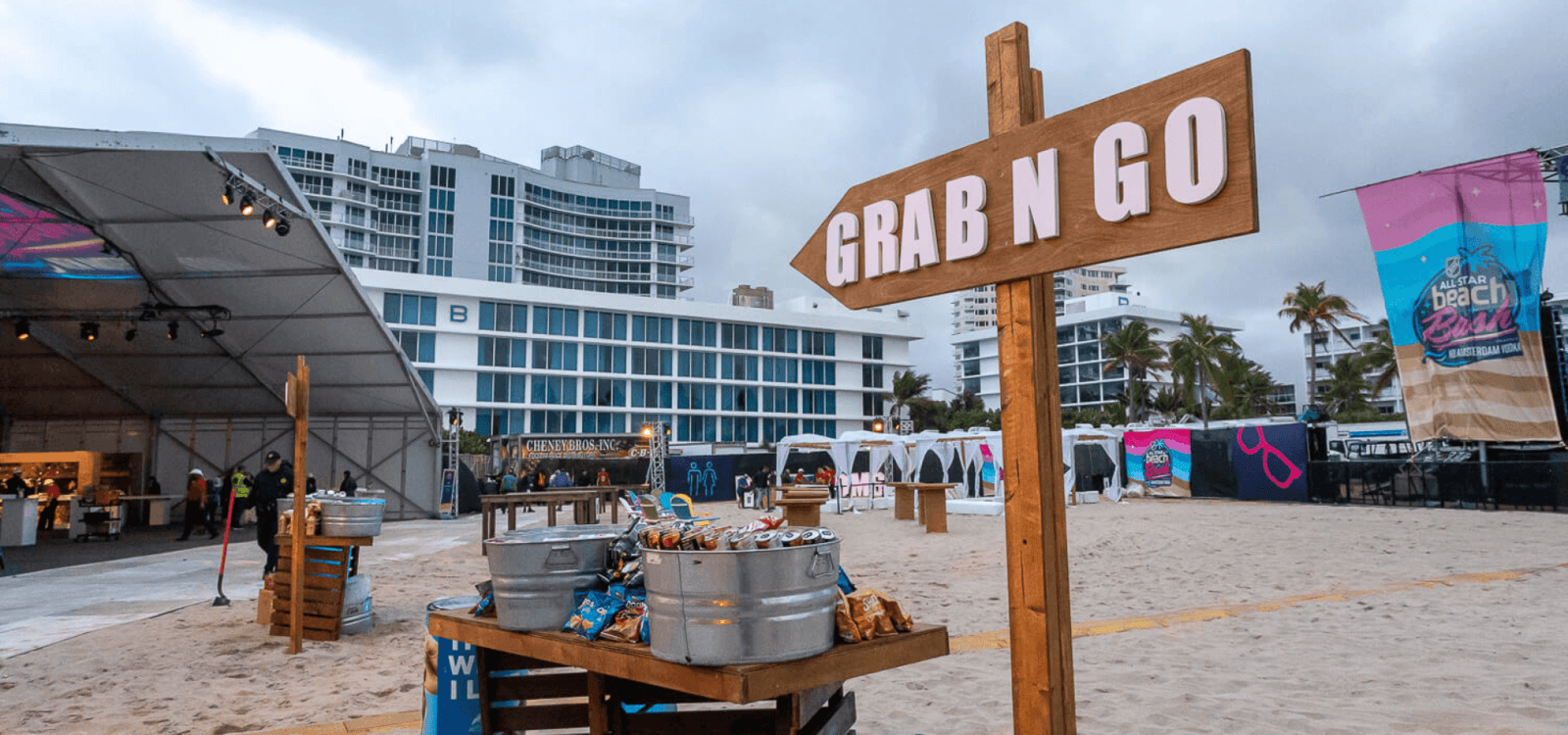 Eventure - NHL All Star 2023 beach view with open bar